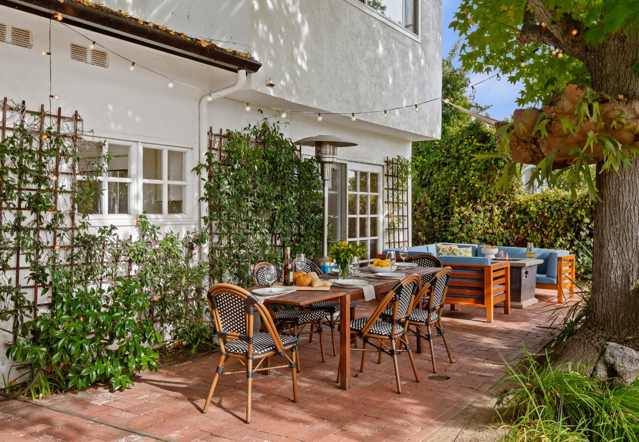 Inviting outdoor patio at a Central Coast rental
